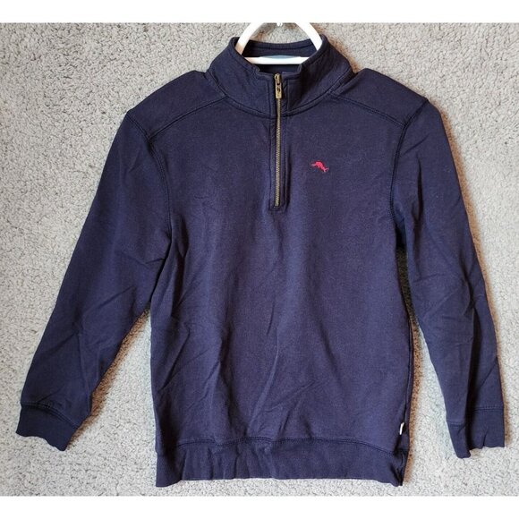 Tommy Bahama Navy Blue Quarter Zip Pullover Sweatshirt Youth Size Large (10/12) - Picture 1 of 12